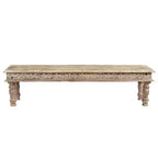 Banc sculpté en bois flotté marron - Timbergirl : design rustique en grain de bois pour chambre, entrée