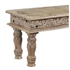 Banc sculpté en bois flotté marron - Timbergirl : design rustique en grain de bois pour chambre, entrée