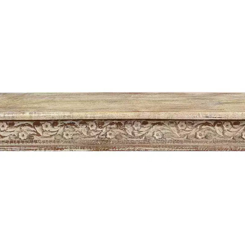 Banc sculpté en bois flotté marron - Timbergirl : design rustique en grain de bois pour chambre, entrée