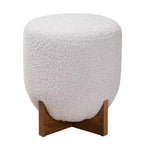 Fisk Fabric and Wood Ottoman Footstool Light Gray/Walnut Brown - Baxton Studio: Plywood & Polyester, No Assembly Required