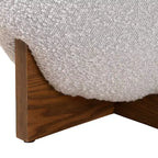 Fisk Fabric and Wood Ottoman Footstool Light Gray/Walnut Brown - Baxton Studio: Plywood & Polyester, No Assembly Required