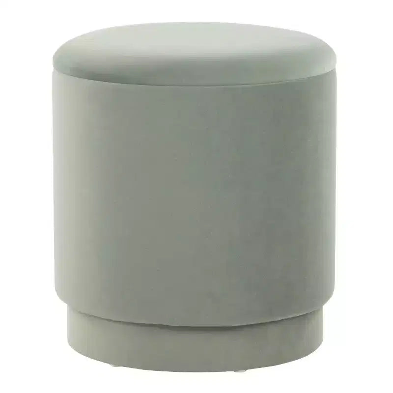 LumiSource Marla, ensemble de poufs rembourrés en velours vert clair