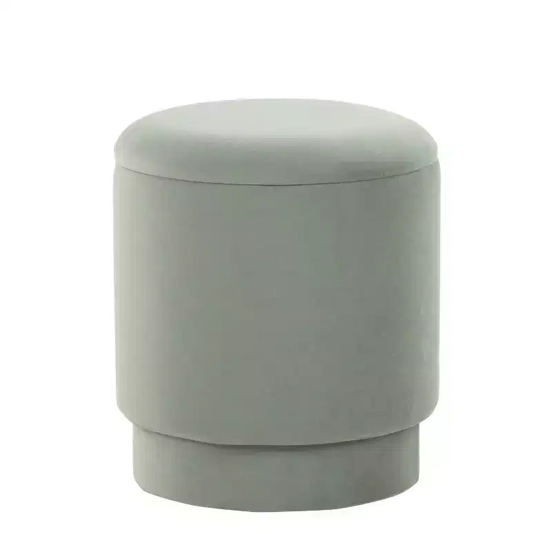 LumiSource Marla, ensemble de poufs rembourrés en velours vert clair