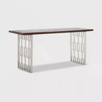 Banc contemporain en bois et métal argenté Adore Decor Lennox, brun noyer foncé