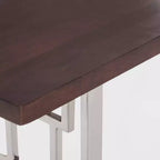 Banc contemporain en bois et métal argenté Adore Decor Lennox, brun noyer foncé