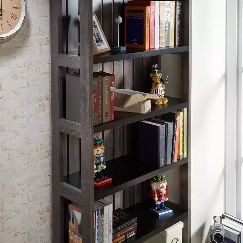 72" Kehoe Transitional Bookcase with 5 Shelves & Metal Hardware - HOMES: Inside + Out