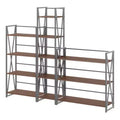 Winsome 3pc 61.42" Isa Shelving Set Walnut/Graphite: Etagere Storage, Textured Metal Frame, 11 Shelves