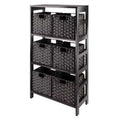 42" 7pc Leo Storage Shelf with Baskets Espresso/Chocolate - Winsome