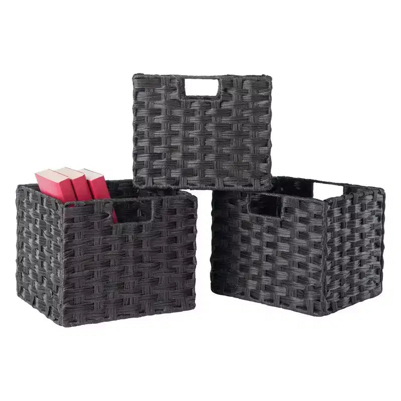 Étagère de rangement 42 po 7 pièces Leo avec paniers expresso/chocolat - Winsome