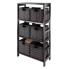 Étagère de rangement 42 po 7 pièces Leo avec paniers expresso/chocolat - Winsome