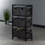 Étagère de rangement 42 po 7 pièces Leo avec paniers expresso/chocolat - Winsome