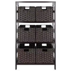 Étagère de rangement 42 po 7 pièces Leo avec paniers expresso/chocolat - Winsome