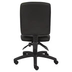 Chaise de bureau multifonctionnelle en tissu noir - Boss Office Products : ergonomique, pivotante, support lombaire, piètement en nylon