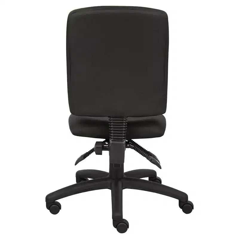 Chaise de bureau multifonctionnelle en tissu noir - Boss Office Products : ergonomique, pivotante, support lombaire, piètement en nylon