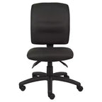Chaise de bureau multifonctionnelle en tissu noir - Boss Office Products : ergonomique, pivotante, support lombaire, piètement en nylon