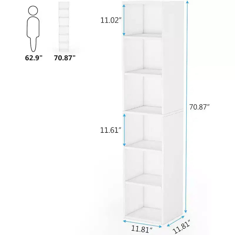 Étagère étroite blanche 6 niveaux LITTLE TREE 70,9 po