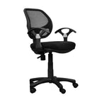 Midback Mesh Task Office Chair Black - Techni Mobili: Pneumatic, Swivel, 150lbs Capacity