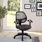Fauteuil de bureau avec dossier en résille à mi-hauteur noir - Techni Mobili : pneumatique, pivotant, capacité de 68 kg