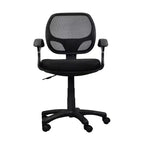 Fauteuil de bureau avec dossier en résille à mi-hauteur noir - Techni Mobili : pneumatique, pivotant, capacité de 68 kg