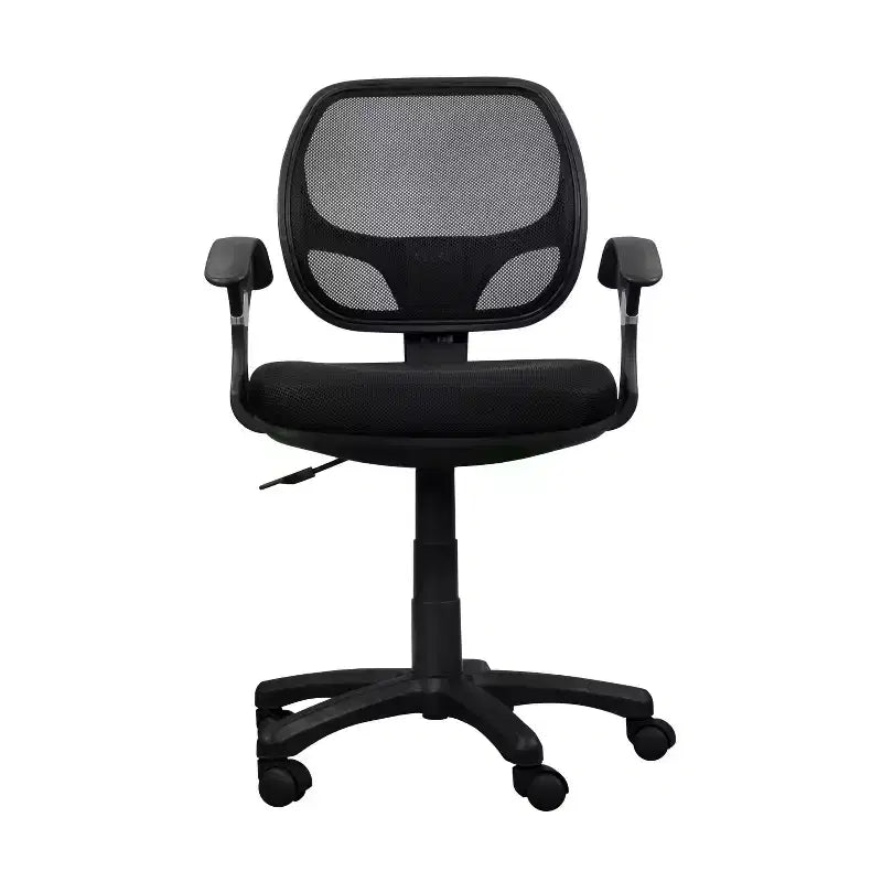 Fauteuil de bureau avec dossier en résille à mi-hauteur noir - Techni Mobili : pneumatique, pivotant, capacité de 68 kg