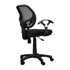 Fauteuil de bureau avec dossier en résille à mi-hauteur noir - Techni Mobili : pneumatique, pivotant, capacité de 68 kg