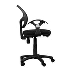 Fauteuil de bureau avec dossier en résille à mi-hauteur noir - Techni Mobili : pneumatique, pivotant, capacité de 68 kg