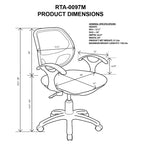Fauteuil de bureau avec dossier en résille à mi-hauteur noir - Techni Mobili : pneumatique, pivotant, capacité de 68 kg
