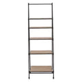 72" Metal and Wood 5 Shelf A Frame Book Stand Black - Olivia & May: Industrial Style, Fixed Shelves, Pine Surface