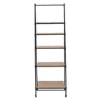 72" Metal and Wood 5 Shelf A Frame Book Stand Black - Olivia & May: Industrial Style, Fixed Shelves, Pine Surface