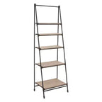 Bibliothèque à 5 étagères en métal et bois noir 72 po – Olivia & May : style industriel, étagères fixes, surface en pin