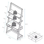 Bureau échelle autoportant avec tiroir en érable massif américain naturel/blanc - Flora Home : Style moderne, étagères fixes, construction en bois massif