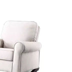 Chaise Assise Active Elvin de 37,01 po en Tissu Beige - Acme Furniture : Revêtement en lin, Cadre en métal, Assemblage sans outils