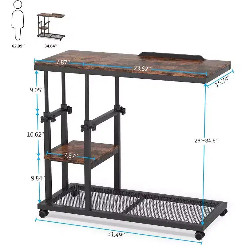 LITTLE TREE Bureau mobile de type C Marron rustique