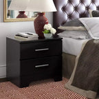 Table de chevet Hudson 2 tiroirs Noir - ClickDecor