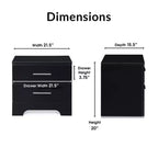 Table de chevet Hudson 2 tiroirs Noir - ClickDecor
