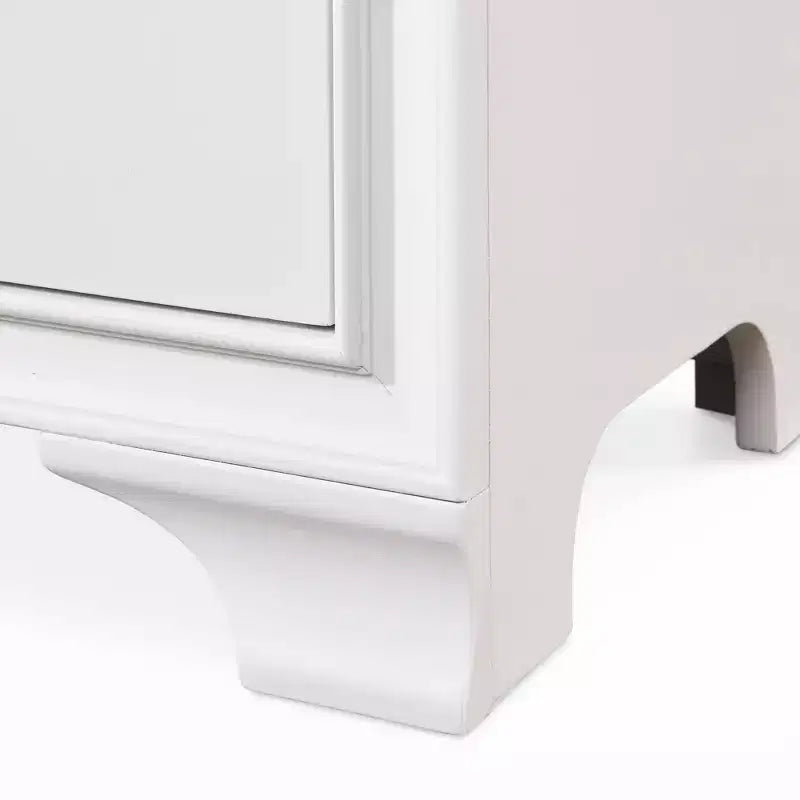 Table de chevet Edmond 1 tiroir avec port USB blanc - ClickDecor