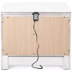 Table de chevet Edmond 1 tiroir avec port USB blanc - ClickDecor