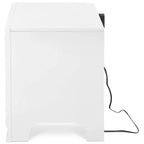 Table de chevet Edmond 1 tiroir avec port USB blanc - ClickDecor