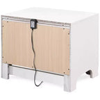 Table de chevet Edmond 1 tiroir avec port USB blanc - ClickDecor