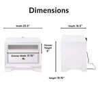 Table de chevet Edmond 1 tiroir avec port USB blanc - ClickDecor