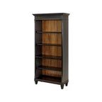 78" Hartford Open Bookcase Brown - Martin Furniture: Arched, 5-Shelf Wood Storage