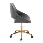Chaise de bureau LumiSource Fabrico Or/Gris PU