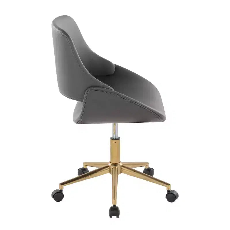 Chaise de bureau LumiSource Fabrico Or/Gris PU