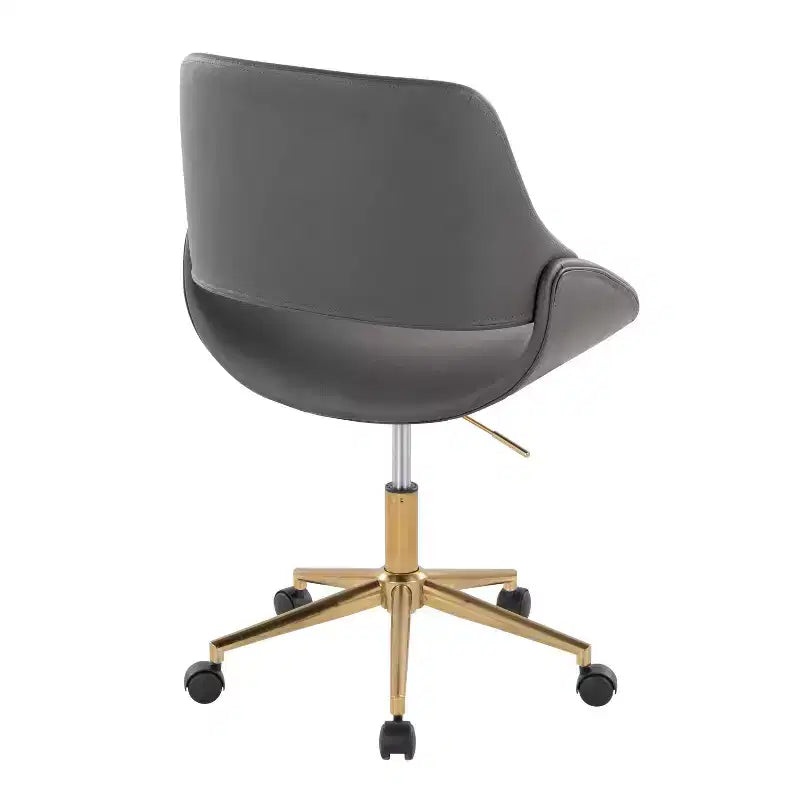 Chaise de bureau LumiSource Fabrico Or/Gris PU