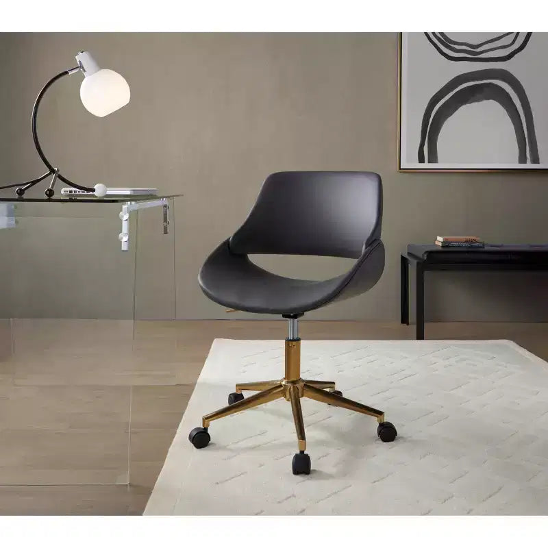 Chaise de bureau LumiSource Fabrico Or/Gris PU
