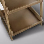 Flora Home 74" 5 Shelf Ladder Bookcase Alpine Gray: Solid Wood, Open Back Design, Steel Hardware