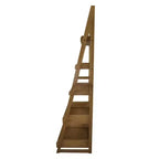Flora Home 74" 5 Shelf Ladder Bookcase Alpine Gray: Solid Wood, Open Back Design, Steel Hardware