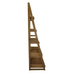 Flora Home 74" 5 Shelf Ladder Bookcase Alpine Gray: Solid Wood, Open Back Design, Steel Hardware