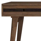 Bureau Wright rustique marron vieilli naturel - WyndenHall : Acacia massif, style Mid-Century, 3 tiroirs, bureau à domicile