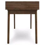 Bureau Wright rustique marron vieilli naturel - WyndenHall : Acacia massif, style Mid-Century, 3 tiroirs, bureau à domicile